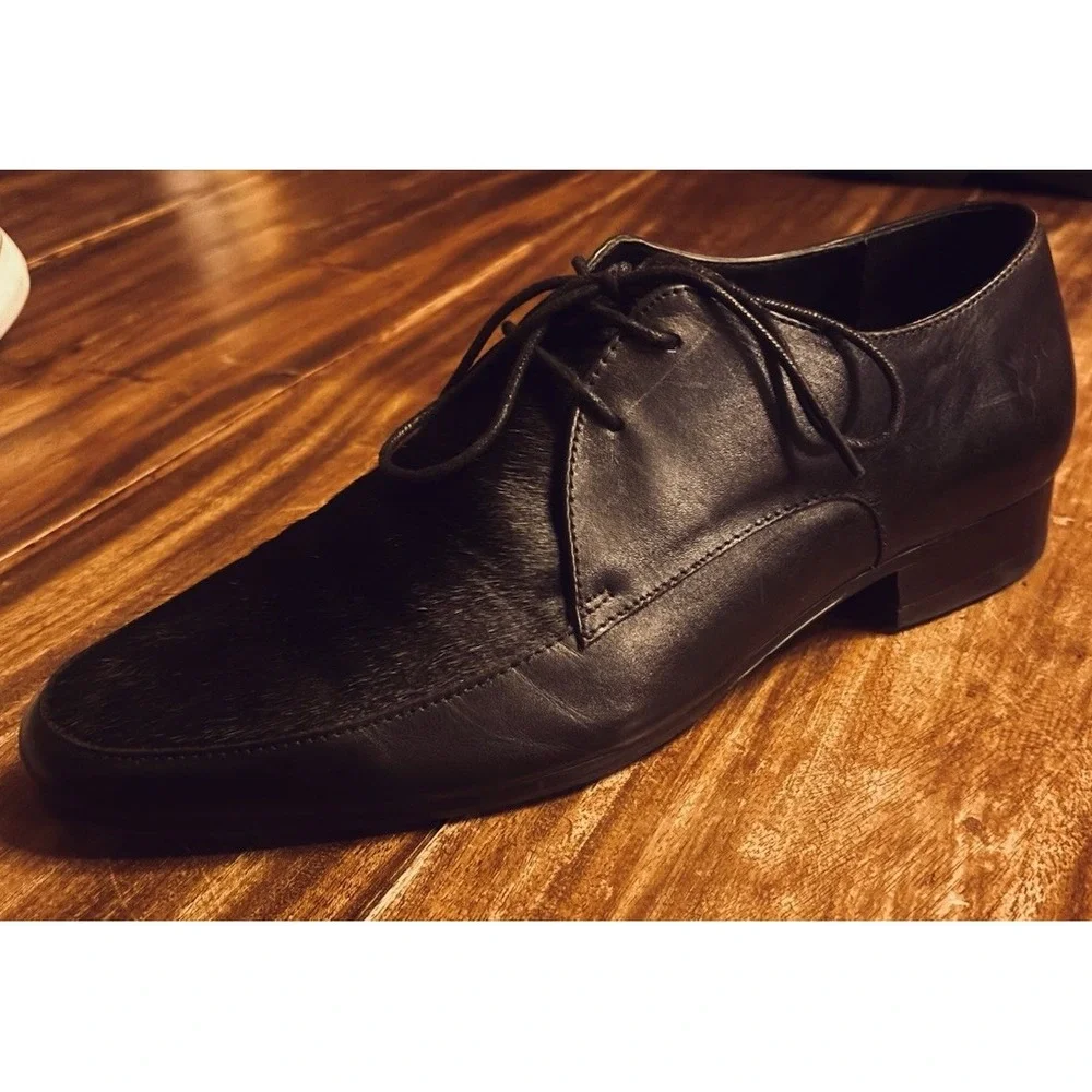 Aldo Jarom Men's Lace Up Derby Mixed Material  Shoes Leather Base W/ Pony Hair 9